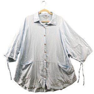 Free People Light Blue Button Down Shirt